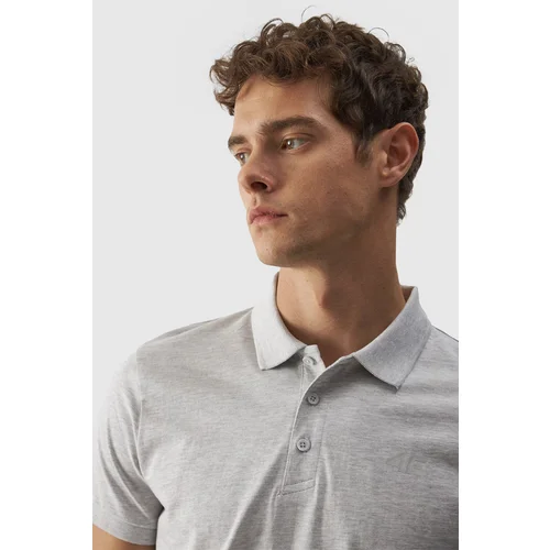 4f Men's Regular Polo Shirt With Logo Grey WMM00TPT