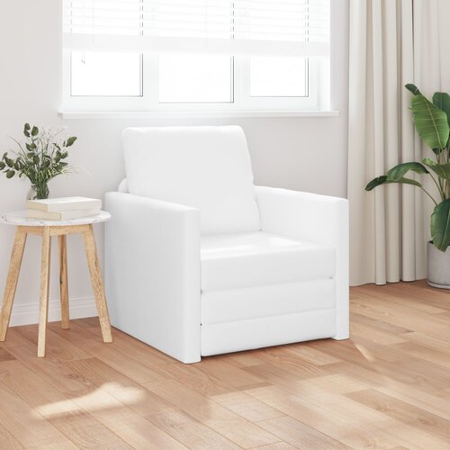 vidaXL raztegljivi kavč 2-v-1 bela 74x77x81 cm umetni usnje Cene