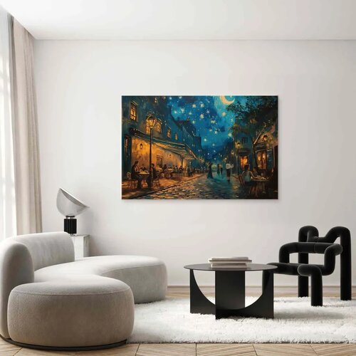  XXL slika - Paris street - painting inspired by the style of Vincent van Gogh 130x87 Slike