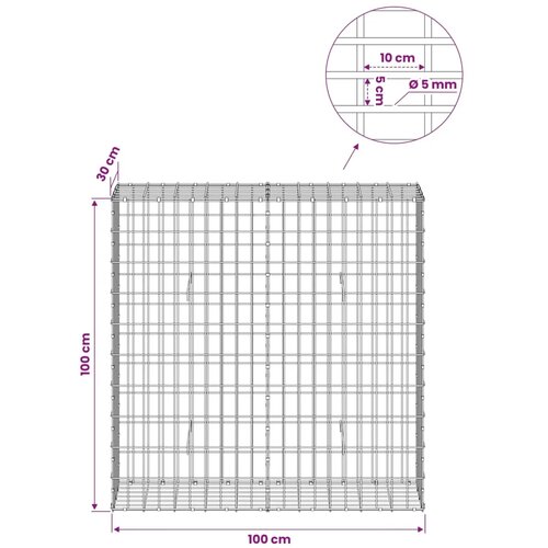  Gabion s žicom debljine 5 mm i mrežom 5x10 cm 100x30x100 cm - 30 cm 100 cm 100 cm Slike
