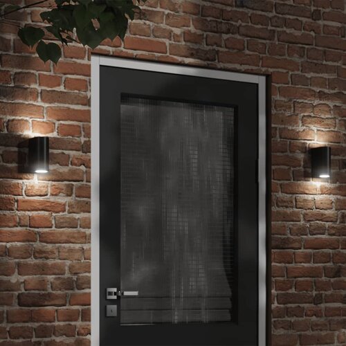 vidaXL Zunanja stenska svetilka črna tlačno lit aluminij Cene