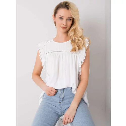 Fashion Hunters White blouse with short sleeves