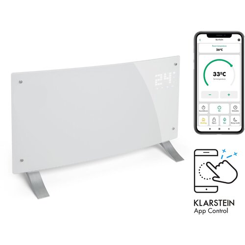 Klarstein Bornholm Curved Smart, konvekcijski grijač, 2000 W, kontrola primjene, bijela Cijene