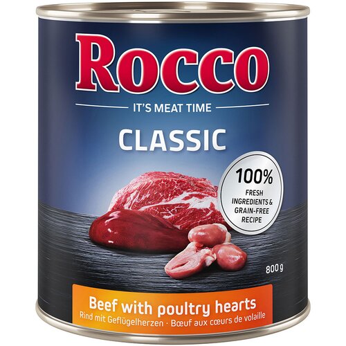 Rocco Varčno pakiranje Classic 24 x 800 g - Govedina s perutninskimi srci Cene