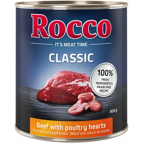 Rocco Varčno pakiranje Classic 24 x 800 g - Govedina s perutninskimi srci