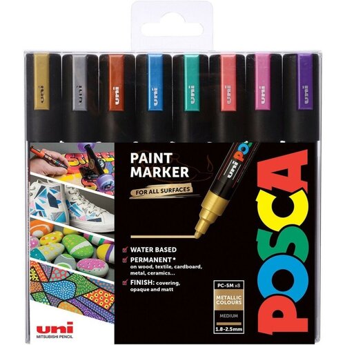 Marker Uni PC-5M POSCA, set 8/1 METALLIC Cijene