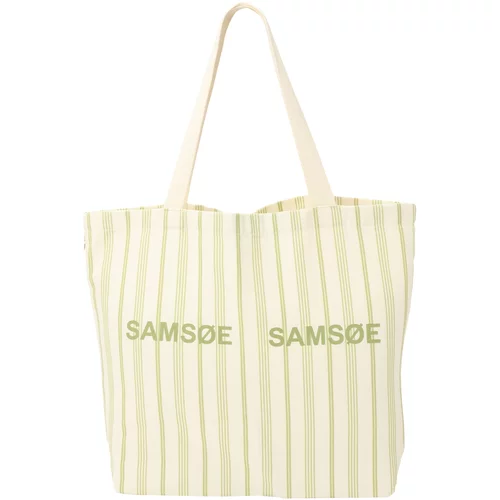 Samsøe Samsøe Shopper torba 'Frinka' ecru/prljavo bijela / svijetlozelena