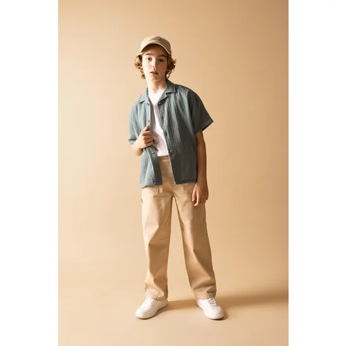 Defacto Boys' Loose Fit Standard Cuff Gabardine Trousers