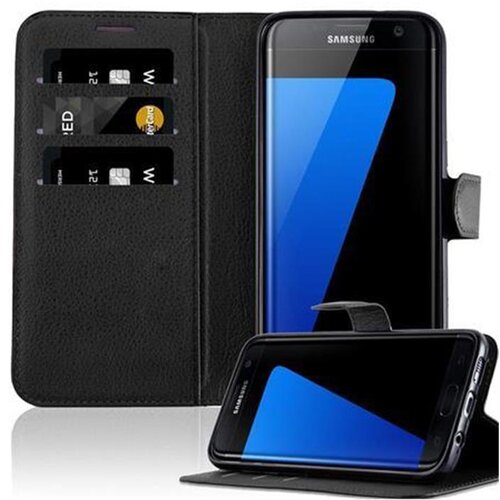 Cadorabo Ohišje, združljivo z Samsung Galaxy S7 EDGE v oksidna črna - Zaščitni ovitek z magnetnim zapiranjem, stoječo funkcijo in režo za kartice, (20551257) Cene