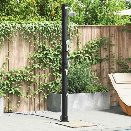 vidaXL Zunanji solarni tuš Črna 217 cm PVC, aluminij Cene