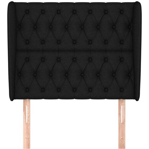  Uzglavlje s u&amp;scaron;ima crno 103x23x118/128 cm od tkanine Slike