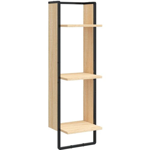 Maison Chic Stenska polica - Viseča Polica 3-nadstropna sonoma hrast 30x25x100 cm inž. les, (21793584) Slike