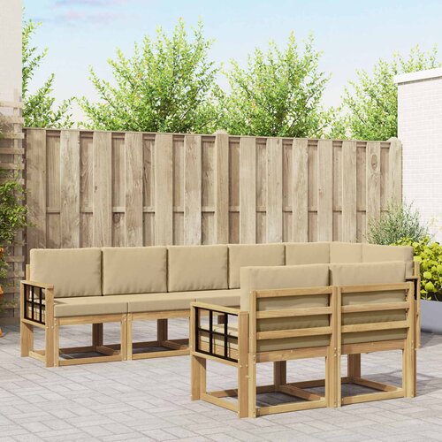  Set vanjskih sofa 8 kom. Bijela i bež Poliester Cijene
