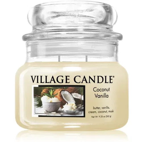 Village Candle Coconut Vanilla dišeča sveča (Glass Lid) 262 g