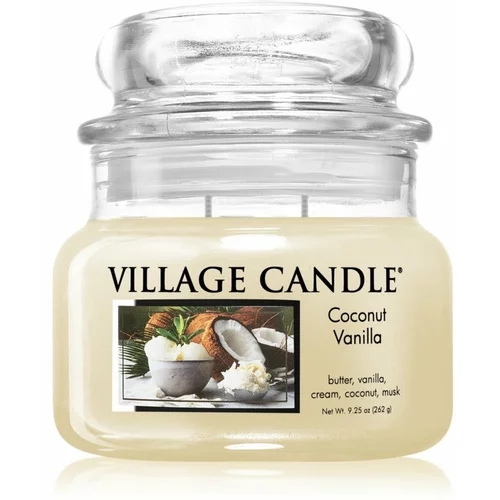 Village Candle Coconut Vanilla mirisna svijeća (Glass Lid) 262 g
