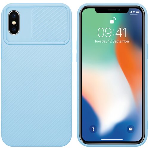 Cadorabo Ohi&amp;scaron;je, združljiv z Apple v Bonbon Light Blue - Za&amp;scaron;čitni pokrov, narejen iz fleksibilnega silikona TPU in z za&amp;scaron;čito pred kamero, (20603464) Slike