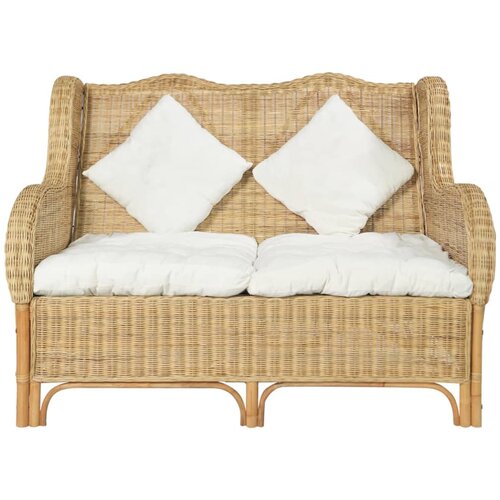 Maison Chic kavč - Sofa - Kanape dvosed naravni ratan in platno, (21726601) Slike