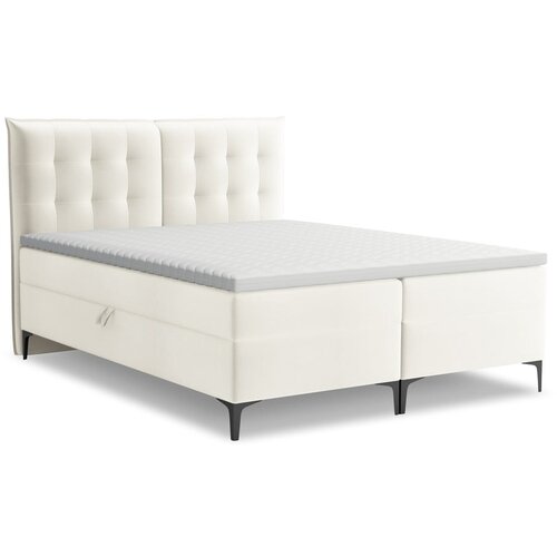 Makamii Krem boxspring krevet s prostorom za odlaganje 160x200 cm Mikana – Cijene