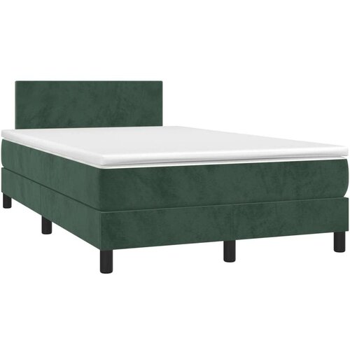 VidaXL Krevet box spring s madracem tamnozeleni 120x190 cm bar&amp;scaron;unasti Slike
