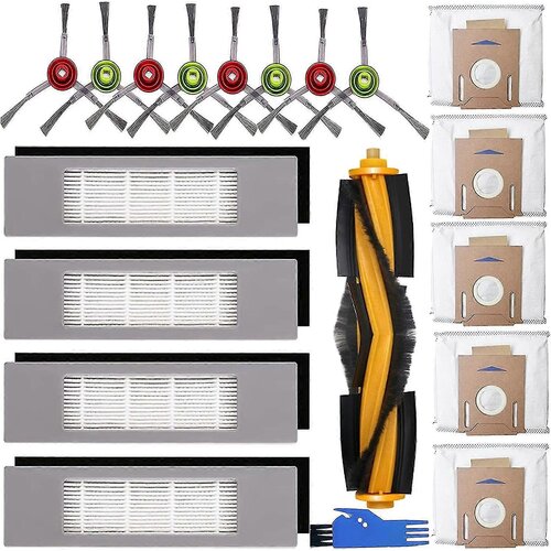 INORCO Komplet nadomestnih delov za sesalnik za Ecovacs Deebot Ozmo T8 Aivi T8 Max N8 Pro+ Dx93 za dodatke Yeedi K781+ z glavno krtačo, stranskimi filtri, (21851227) Slike