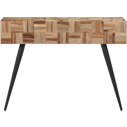 Maison Chic konzolna miza - miza ob steni 110x34x80 cm trdna predelana tikovina, (21786610) Cene