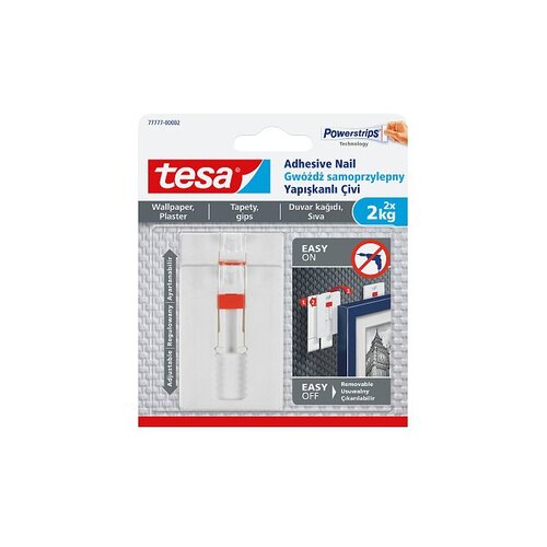 Tesa Nastavljiv samolepilni žebljiček za tapete in omet Tesa (nosilnost: 2 kg, 2 kos) Slike