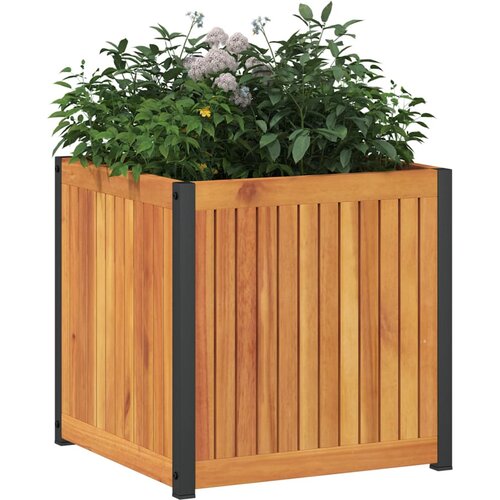  Vrtna sadilica 45 x 45 x 44 cm masivno bagremovo drvo i čelik Slike