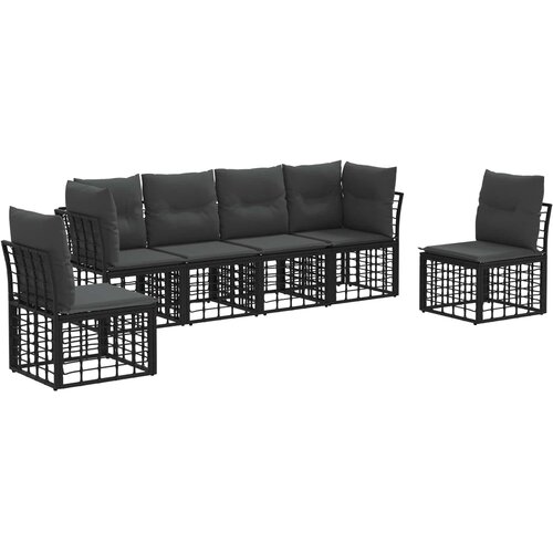  Set vanjskih sofa Crna Poliester Slike