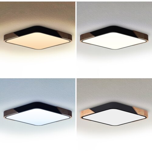  Brilagi - LED prigu&amp;scaron;iva svetiljka PILANA LED/60W/230V hrast/crna 56x56 cm + daljinski upravljač Slike