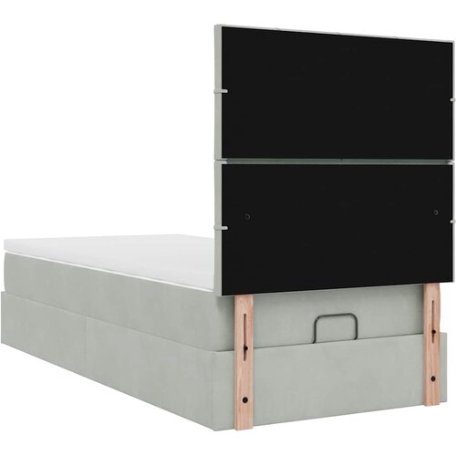  Okvir za krevet s madracima svjetlosivi 80x200 cm bar&amp;scaron;unasti Slike