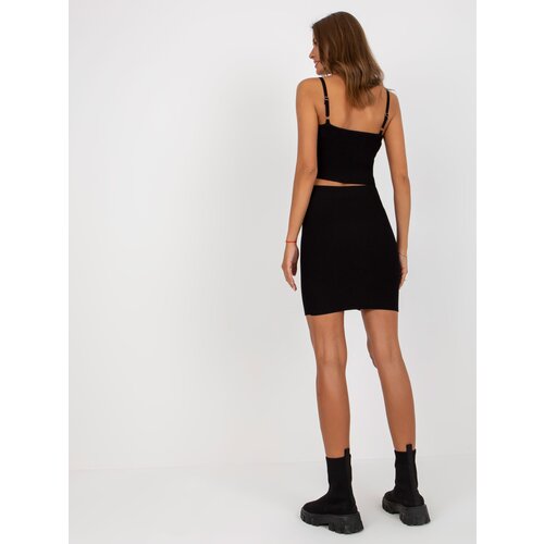 Fashion Hunters Black casual set with skirt Slike