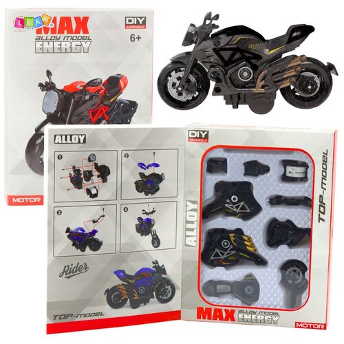  Motocikl za sastavljanje od vijaka, metal 1:14, zlatni elementi, crni Cijene