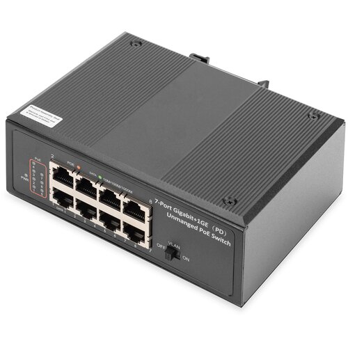 Digitus 7 Port Gigabit Ethernet Netzwerk PoE Switch, Industrial, Unmanaged, 1PD Port Cene