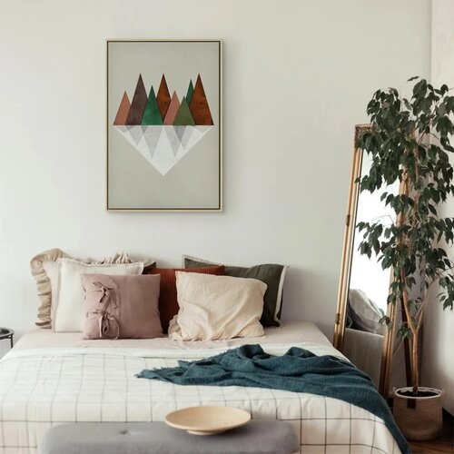  Slika - Symmetrical Land (1 Part) Vertical 40x60 U prirodnom drvenom okviru Cene