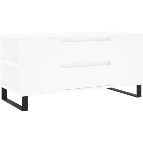 Maison Chic Klubska mizica - kavna mizica - Nizka mizica bela 102x44,5x50 cm inženirski les, (21754035) Slike