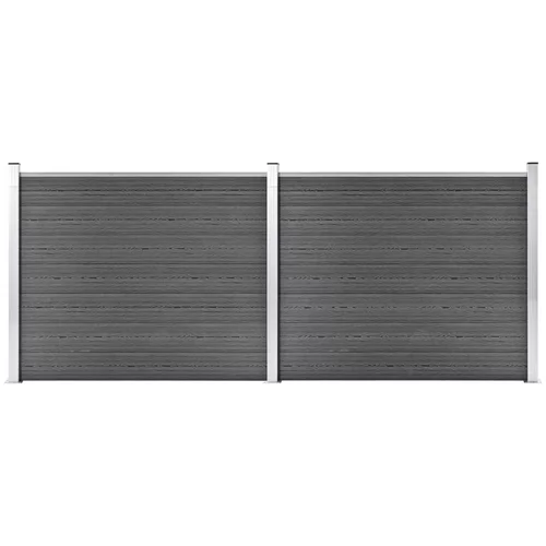  Set panela za ogradu WPC 353 x 146 cm crni