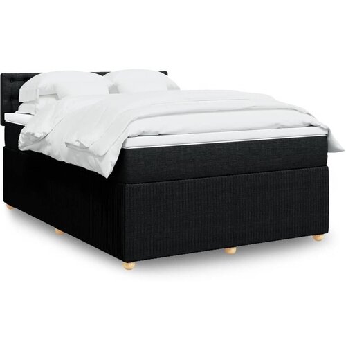 vidaXL Krevet s oprugama i madracem crni 140 x 190 cm od tkanine Cijene