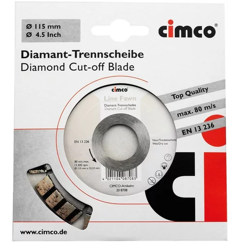Cimco Diamanttrennscheibe D=125mm 208710: diamantna rezalna plošča premera 125mm 208710., (20786565)