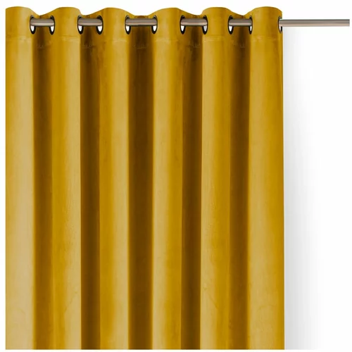 Filumi Gorčično rumena žametna zavesa za delno zatemnitev 265x175 cm Velto –