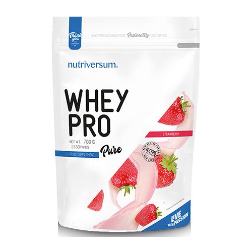 NUTRIVERSUM whey pro - prvoklasni čist protein surutke - jagoda 700g Cene
