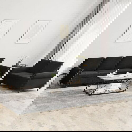 vidaXL 2-dijelni set sofa s jastucima crni baršunasti Cijene