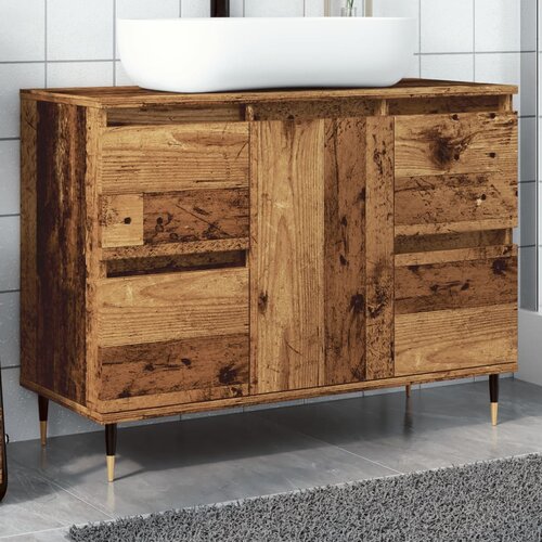vidaXL Kopalniška omarica star les 80x33x60 cm inženirski les Cene