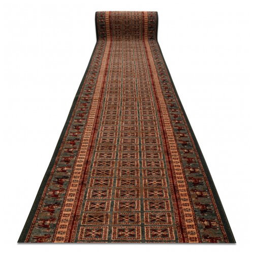 RugsX Volnena tekač KASHQAI 4301/401 orientalski, okvir zelena / oranžna 67 67x310 cm, (5000178019) Cene