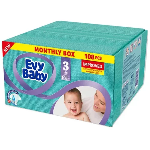 Evy Baby pelene box 3 midi 5-9kg 108kom