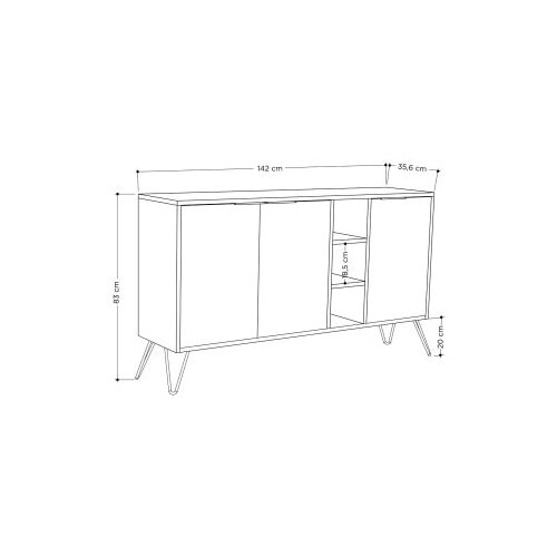Hanah home komoda Clara 142x83x35.6cm tamnosmeđa-antracit boja Slike
