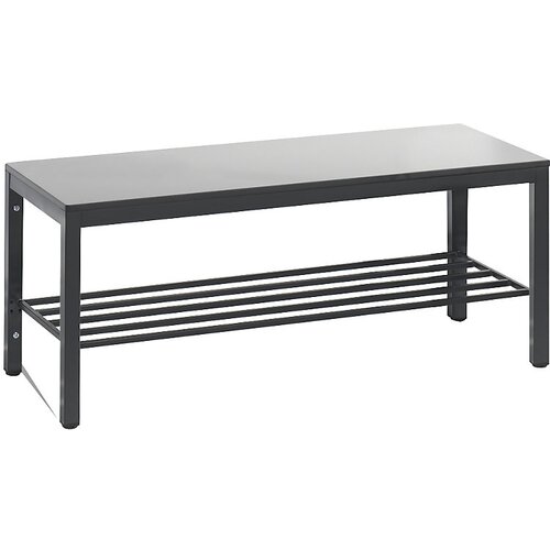 C+P Garderobna klop BASIC PLUS, sedežna površina iz HPL, z rešetko za čevlje, dolžina 1000 mm, srebrno sive barve Cene