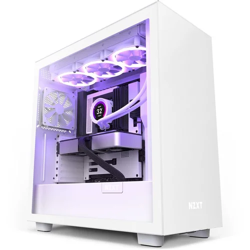 NZXT Atx Box H7 belo kaljeno steklo, (21407867)