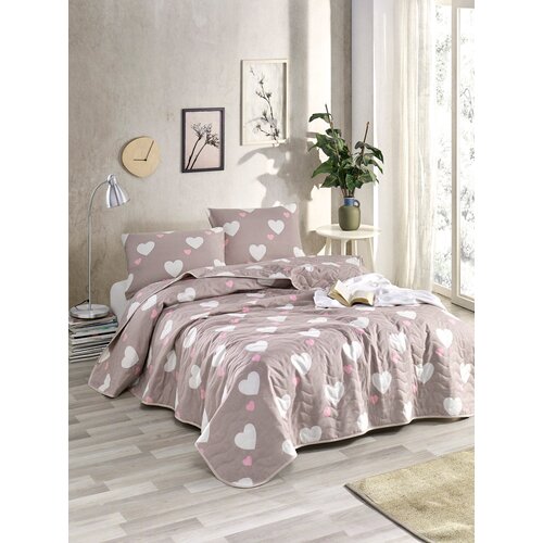 Hanah home Prekrivač za bračni krevet 155x200cm Roza-Bijela Cene