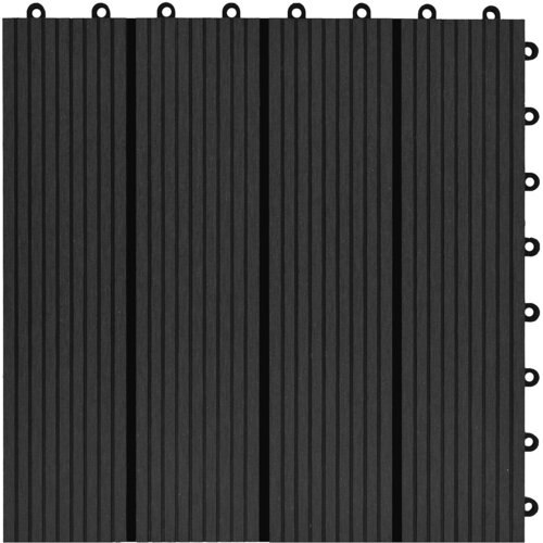  Pločice za decking 11 pcs Crna 30 x 30 cm Drvoplastična smjesa Slike