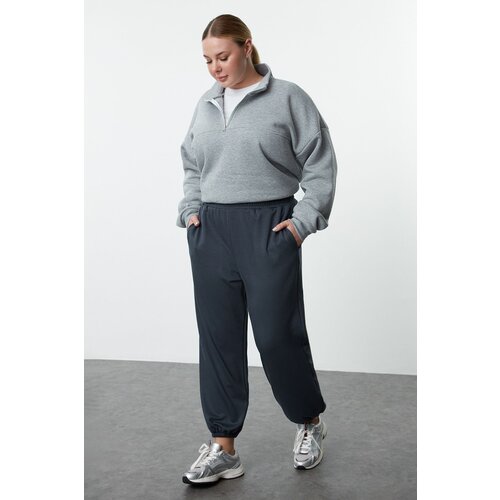 Trendyol Curve Indigo Loose Jogger Modal Knitted Sweatpants Slike